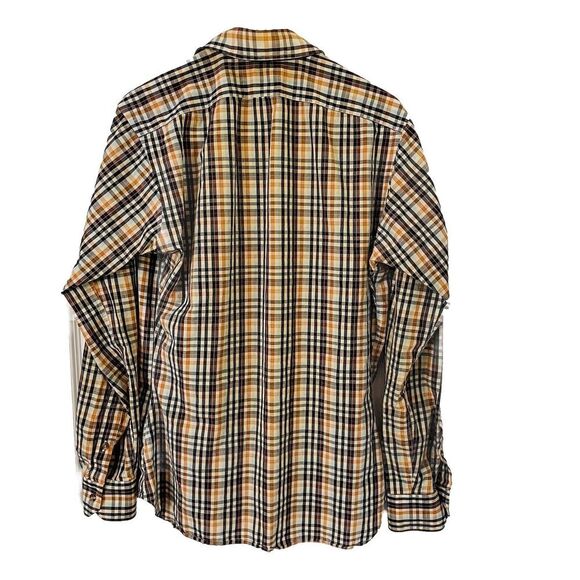 Taylor Stitch Custom Tailored Shirt Mens S Brown Black Tan Check Plaid Button - Picture 2 of 9